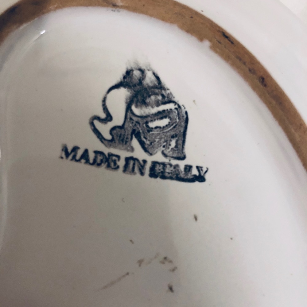 White, Blue Italian Porcelain Heart Dish NWOT - Picture 2 of 4